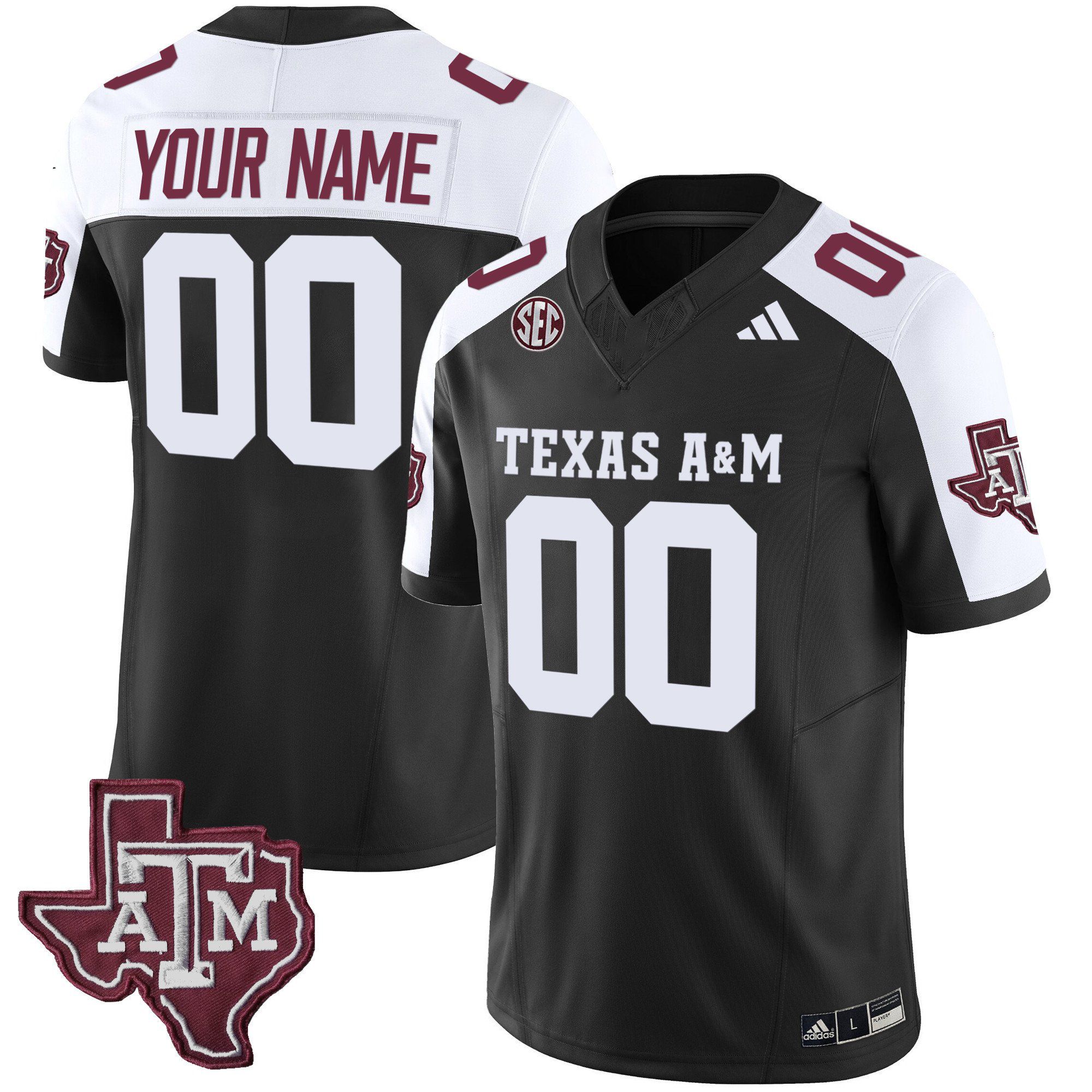 Men Texas A&M Aggies Black 2024 Vapor Limited Custom NCAA Jersey->customized nfl jersey->Custom Jersey